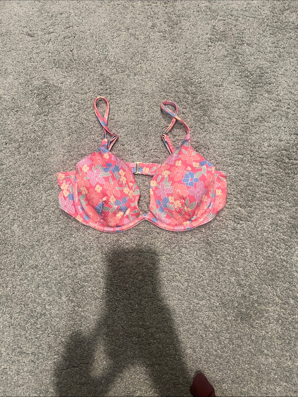 Hollister Pink Floral Underwire Bikini Top